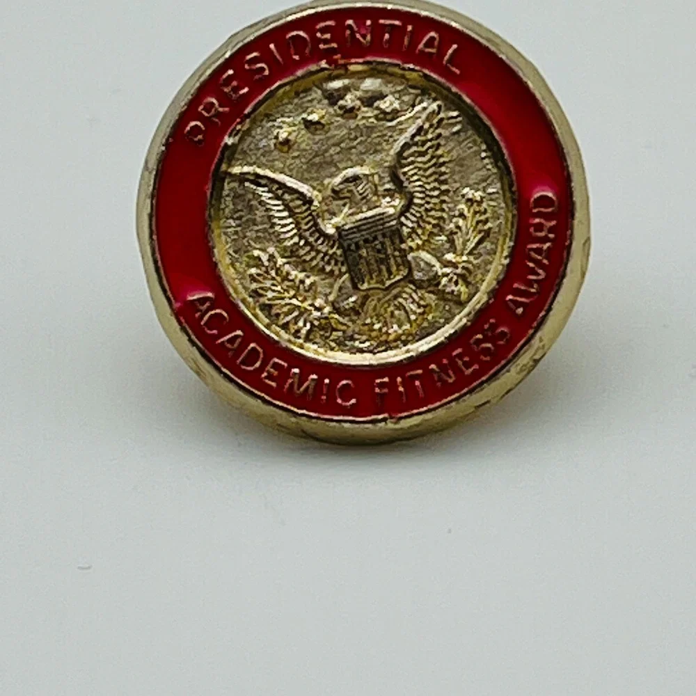 Vintage Pin US Presidential Academic Fitness Award Red Enamel Lapel Tie Tack